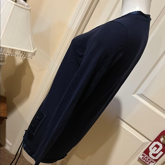 Elie Tahari Navy Zip up Cardigan Jacket - Picture 5 of 13